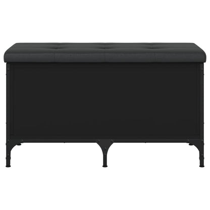 Opbergbankje 82x42x45 cm bewerkt hout zwart
