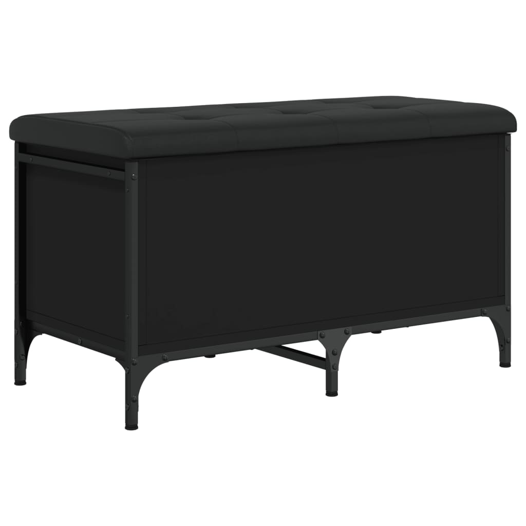 Opbergbankje 82x42x45 cm bewerkt hout zwart