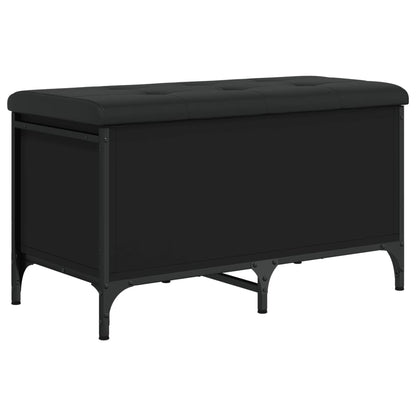 Opbergbankje 82x42x45 cm bewerkt hout zwart