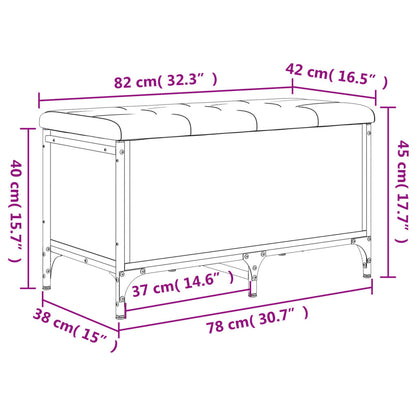 Opbergbankje 82x42x45 cm bewerkt hout zwart