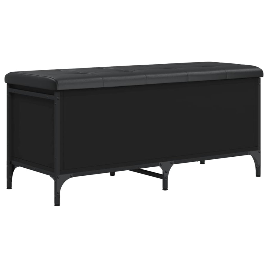 Opbergbankje Bewerkt Hout 102 x 42 x 45 cm Zwart