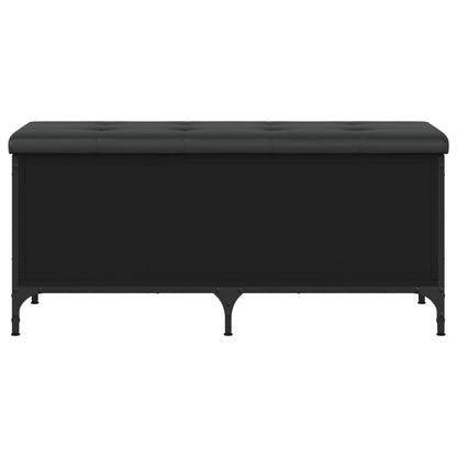Opbergbankje Bewerkt Hout 102 x 42 x 45 cm Zwart