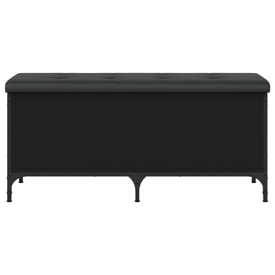 Opbergbankje Bewerkt Hout 102 x 42 x 45 cm Zwart