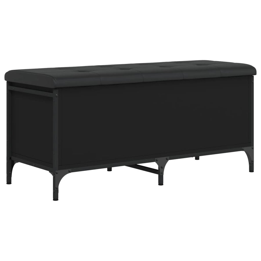 Opbergbankje Bewerkt Hout 102 x 42 x 45 cm Zwart