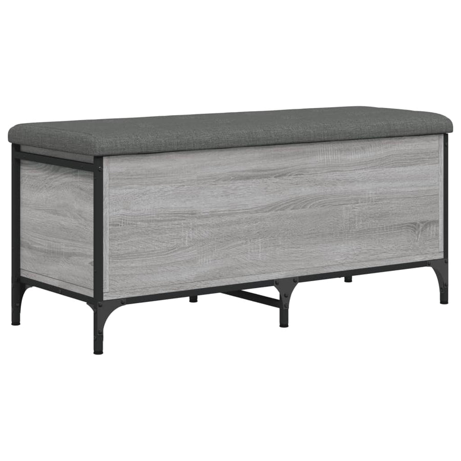 Opbergbankje Bewerkt Hout Eikenkleur 102 x 42 x 45 cm Grijs sonoma