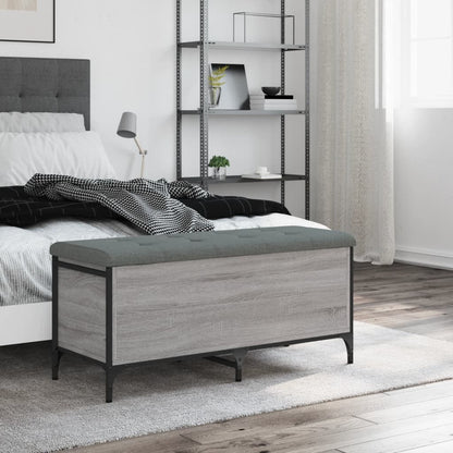 Opbergbankje Bewerkt Hout Eikenkleur 102 x 42 x 45 cm Grijs sonoma