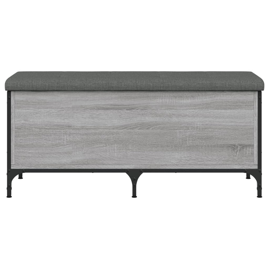 Opbergbankje Bewerkt Hout Eikenkleur 102 x 42 x 45 cm Grijs sonoma