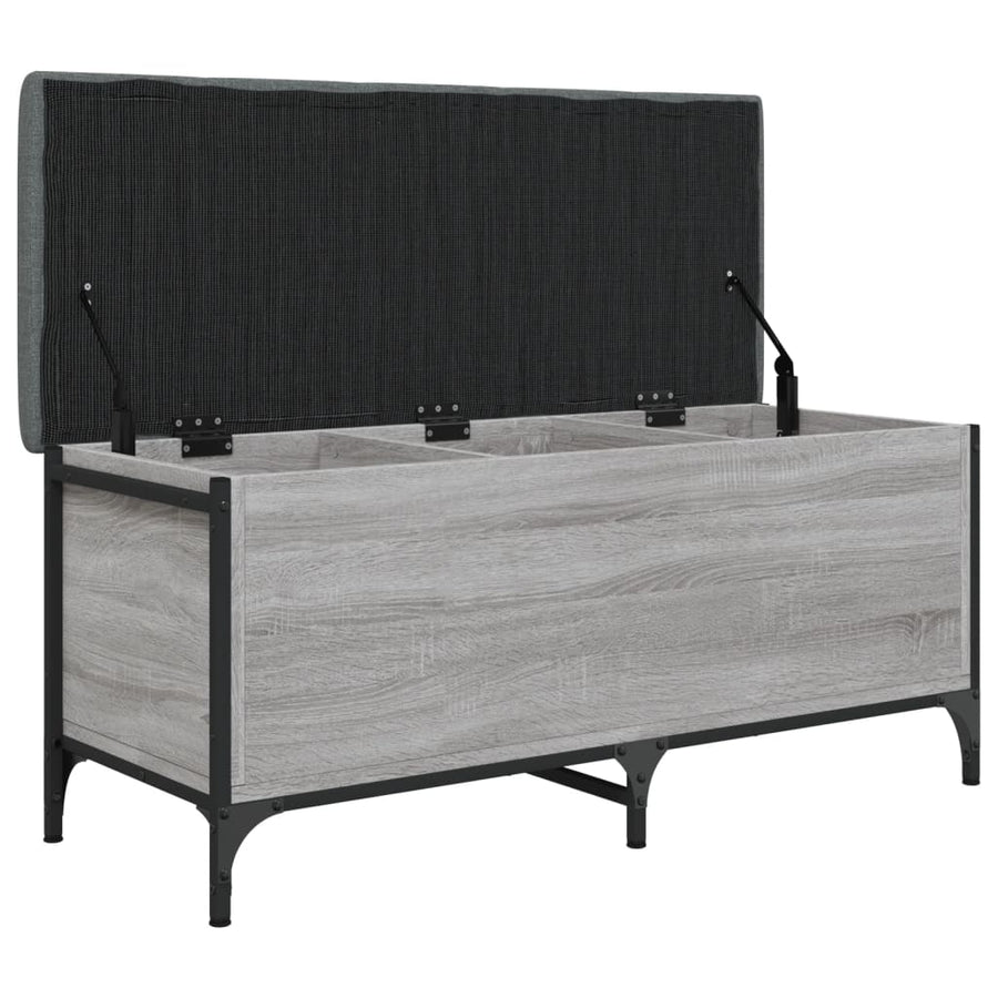 Opbergbankje Bewerkt Hout Eikenkleur 102 x 42 x 45 cm Grijs sonoma