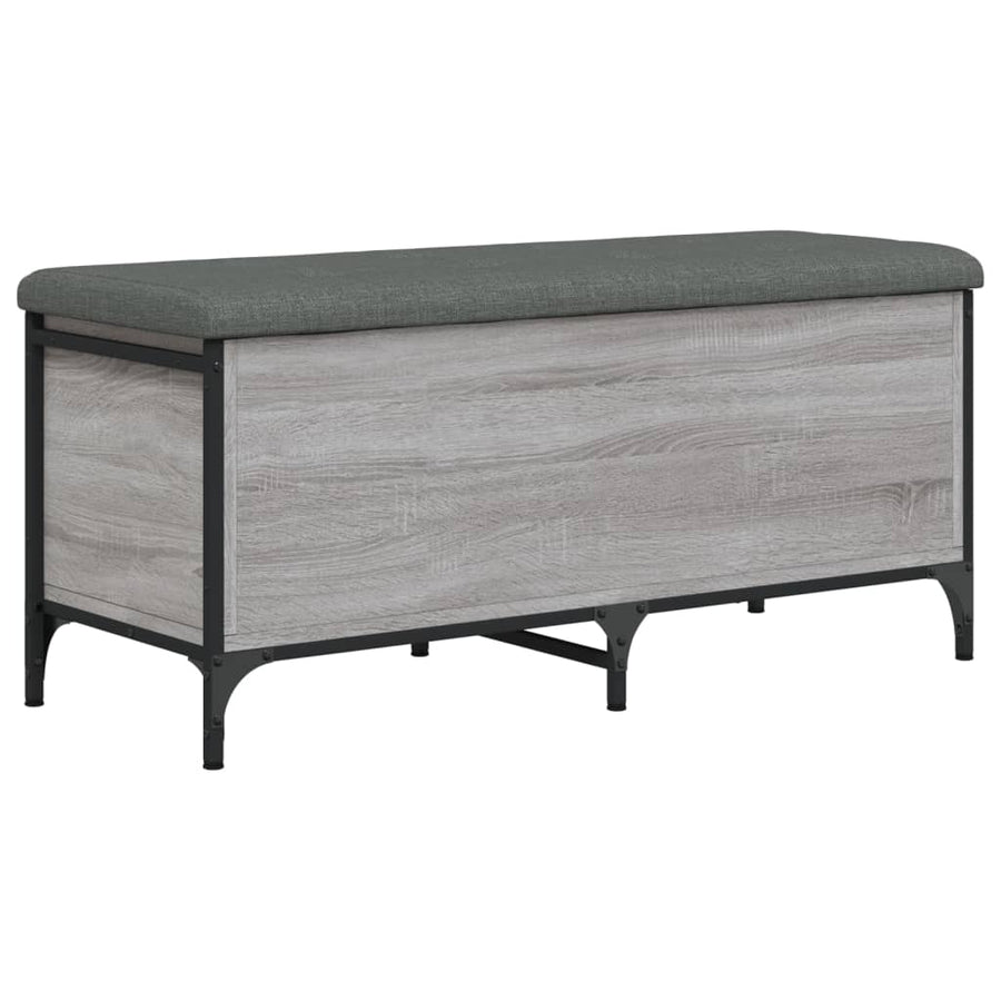 Opbergbankje Bewerkt Hout Eikenkleur 102 x 42 x 45 cm Grijs sonoma