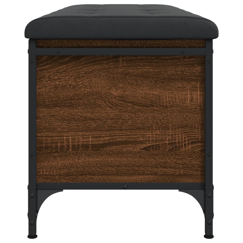 Opbergbankje Bewerkt Hout Bruineikenkleurig 102 x 42 x 45 cm bruin eikenkleur
