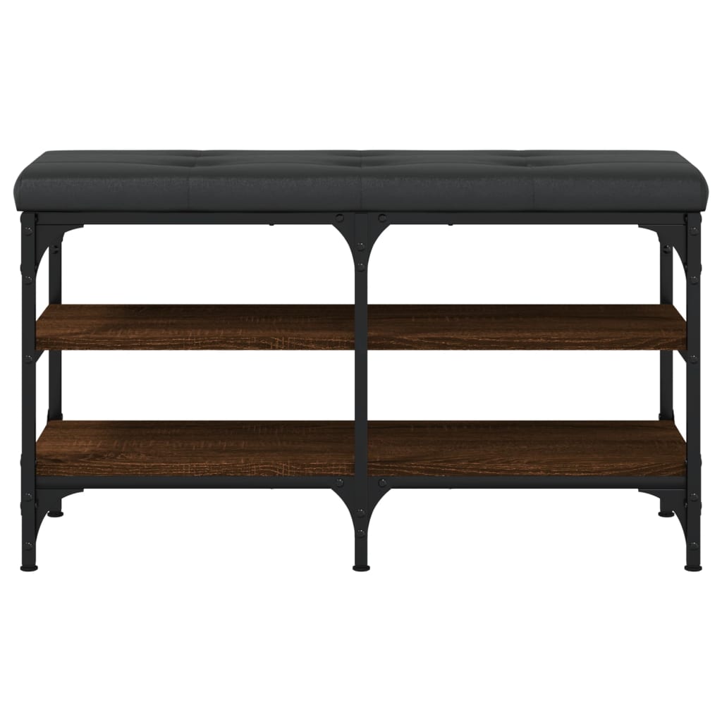 Schoenenbank Bewerkt Hout Bruineikenkleurig 82 x 32 x 47 cm bruin eikenkleur