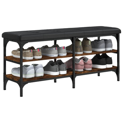 Schoenenbank Bewerkt Hout Kleurig 102 x 32 x 47 cm Gerookt eiken