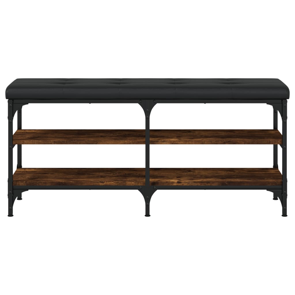 Schoenenbank Bewerkt Hout Kleurig 102 x 32 x 47 cm Gerookt eiken