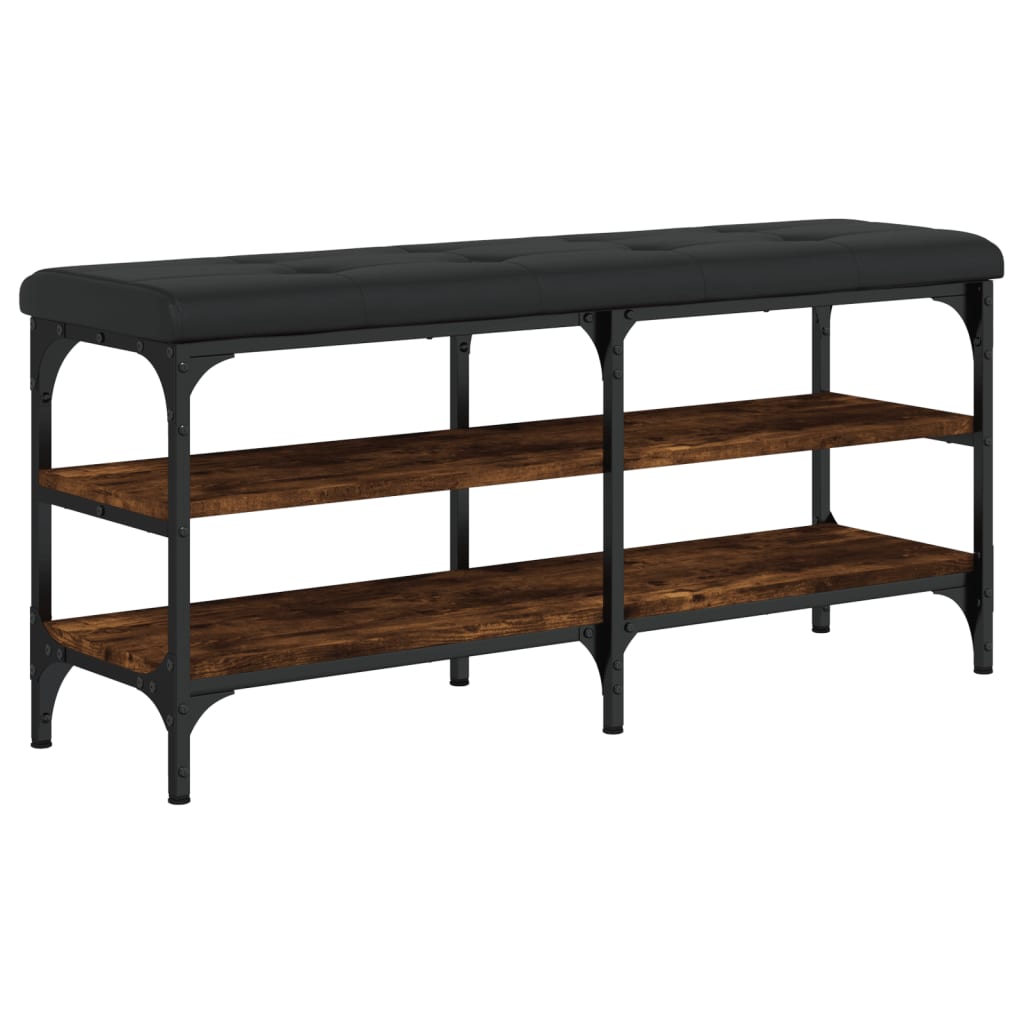 Schoenenbank Bewerkt Hout Kleurig 102 x 32 x 47 cm Gerookt eiken