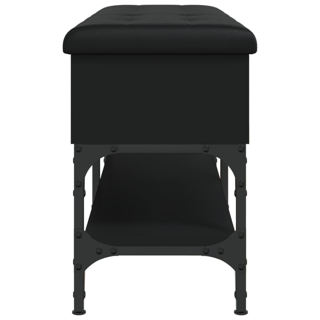 Schoenenbank Bewerkt Hout 102 x 32 x 45 cm Zwart