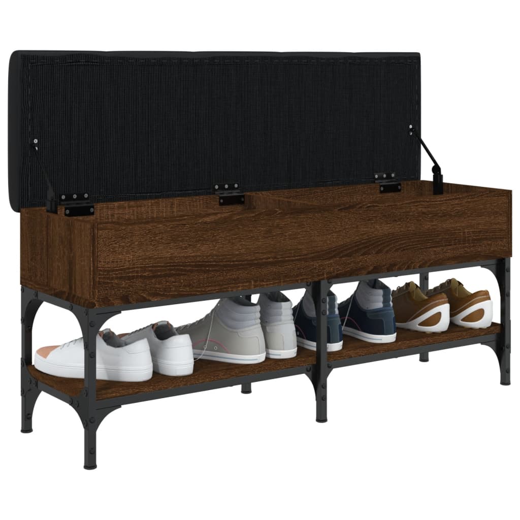 Schoenenbank Bewerkt Hout Bruineikenkleurig 102 x 32 x 45 cm bruin eikenkleur
