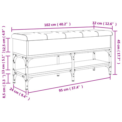 Schoenenbank Bewerkt Hout Bruineikenkleurig 102 x 32 x 45 cm bruin eikenkleur