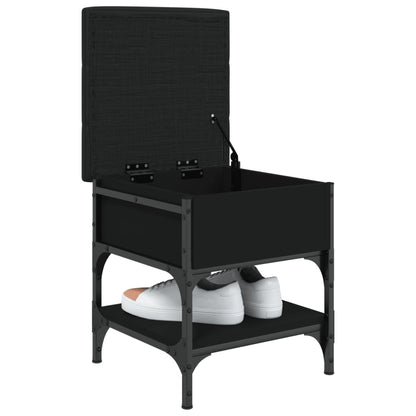 Schoenenbank Bewerkt Hout 42 x 42 x 45 cm Zwart