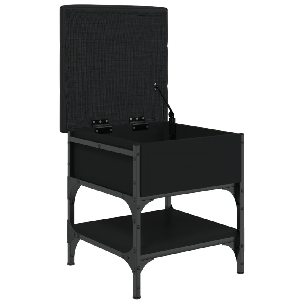 Schoenenbank Bewerkt Hout 42 x 42 x 45 cm Zwart