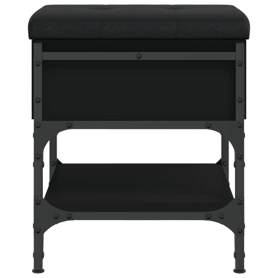 Schoenenbank Bewerkt Hout 42 x 42 x 45 cm Zwart