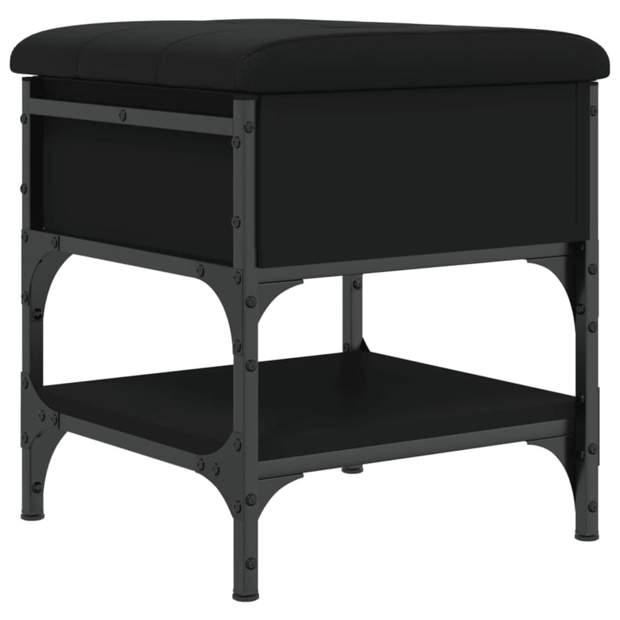 Schoenenbank Bewerkt Hout 42 x 42 x 45 cm Zwart