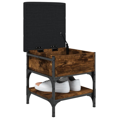 Schoenenbank Bewerkt Hout Kleurig 42 x 42 x 45 cm Gerookt eiken