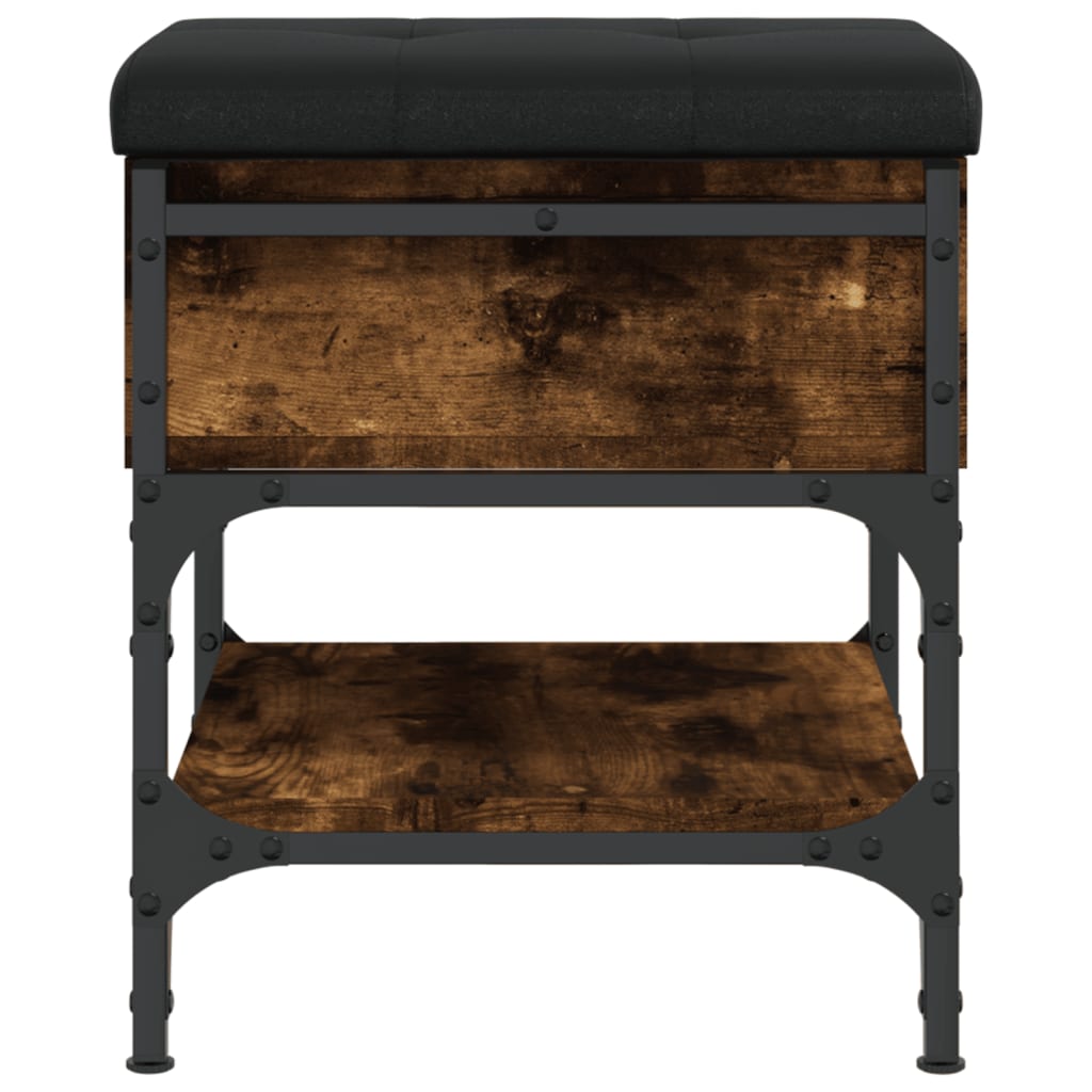 Schoenenbank Bewerkt Hout Kleurig 42 x 42 x 45 cm Gerookt eiken