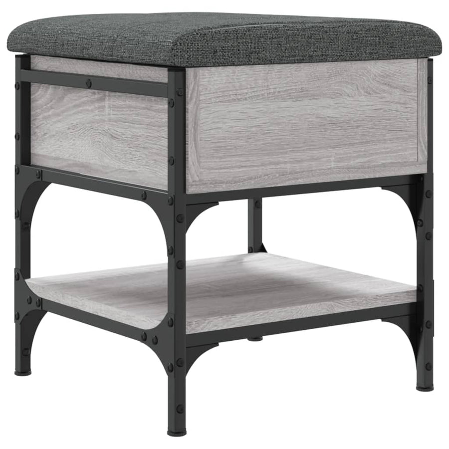 Schoenenbank Bewerkt Hout Eikenkleurig 42 x 42 x 45 cm Grijs sonoma