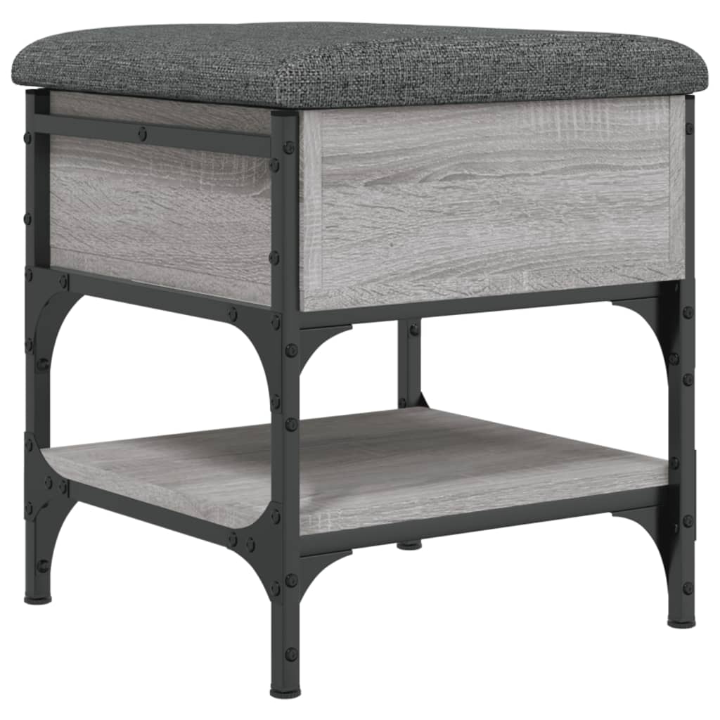 Schoenenbank Bewerkt Hout Eikenkleurig 42 x 42 x 45 cm Grijs sonoma