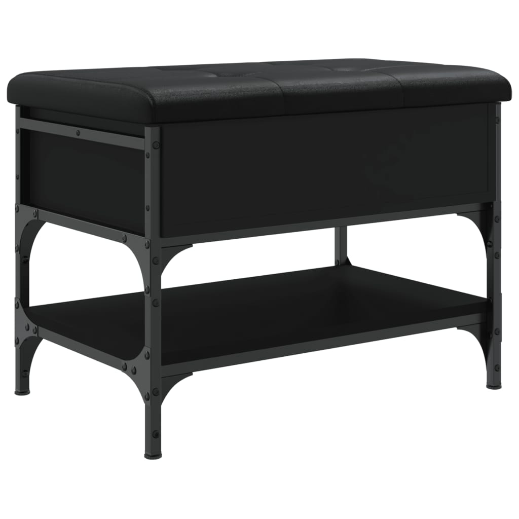 Schoenenbank Bewerkt Hout 62 x 42 x 45 cm Zwart