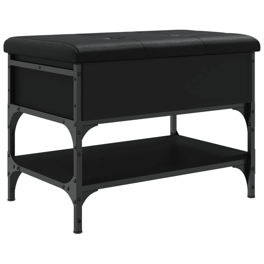 Schoenenbank Bewerkt Hout 62 x 42 x 45 cm Zwart