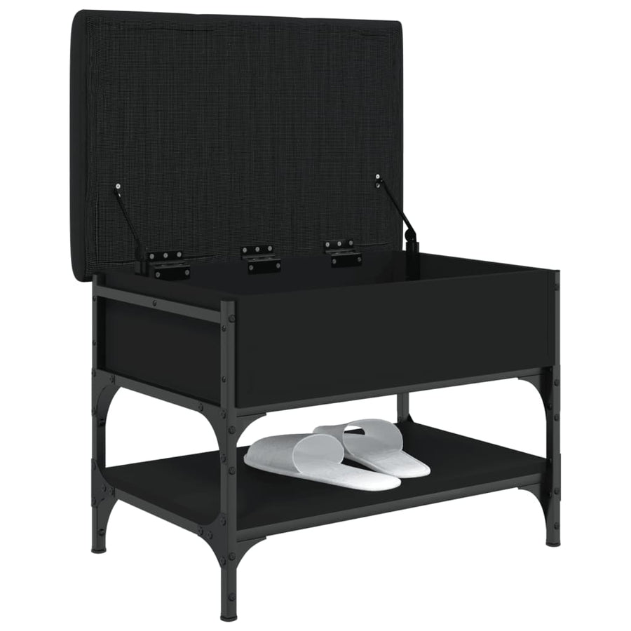 Schoenenbank Bewerkt Hout 62 x 42 x 45 cm Zwart