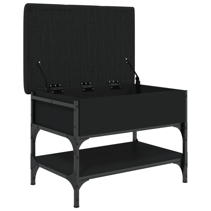 Schoenenbank Bewerkt Hout 62 x 42 x 45 cm Zwart