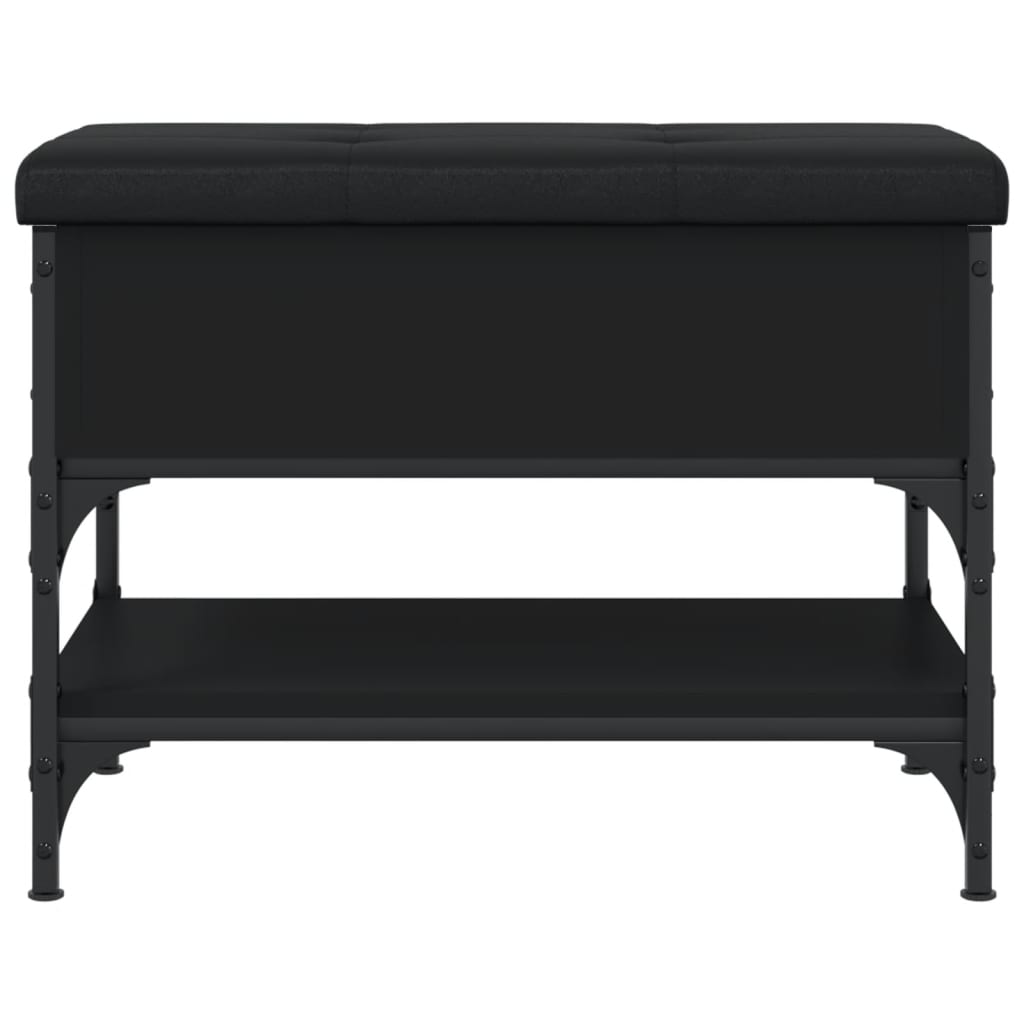 Schoenenbank Bewerkt Hout 62 x 42 x 45 cm Zwart