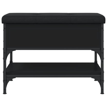 Schoenenbank Bewerkt Hout 62 x 42 x 45 cm Zwart