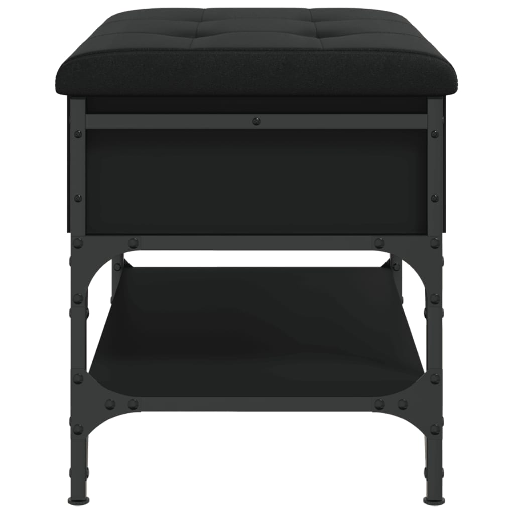 Schoenenbank Bewerkt Hout 62 x 42 x 45 cm Zwart