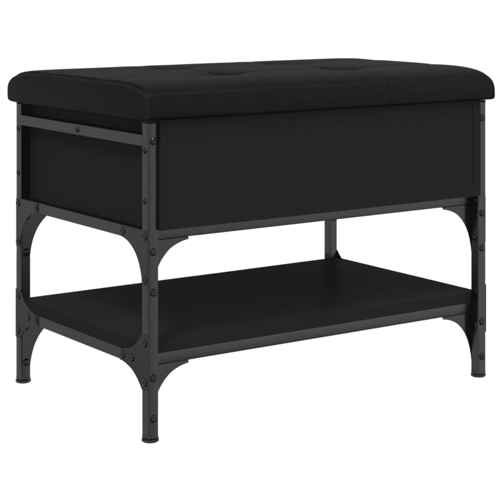 Schoenenbank Bewerkt Hout 62 x 42 x 45 cm Zwart