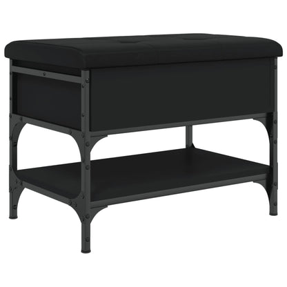 Schoenenbank Bewerkt Hout 62 x 42 x 45 cm Zwart
