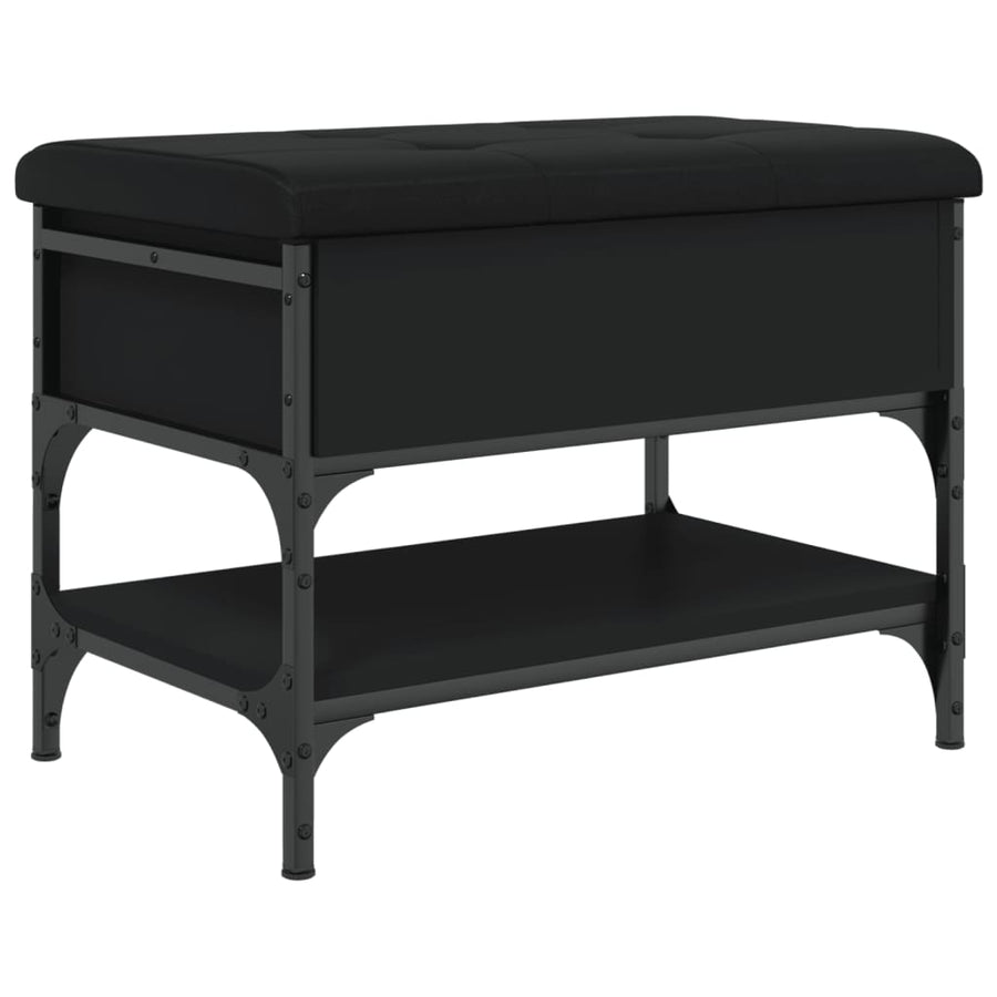 Schoenenbank Bewerkt Hout 62 x 42 x 45 cm Zwart
