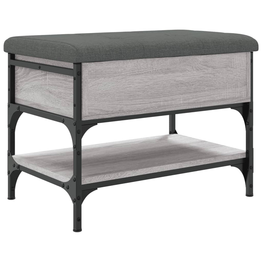 Schoenenbank Bewerkt Hout Eikenkleurig 62 x 42 x 45 cm Grijs sonoma