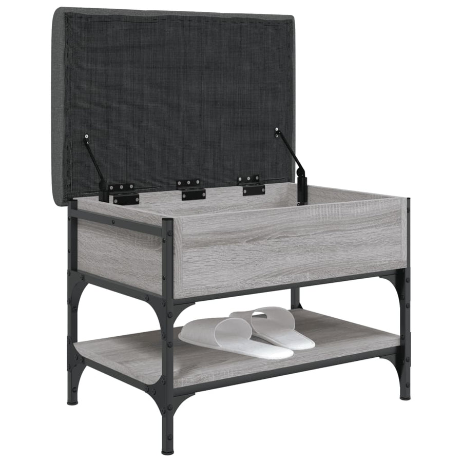 Schoenenbank Bewerkt Hout Eikenkleurig 62 x 42 x 45 cm Grijs sonoma