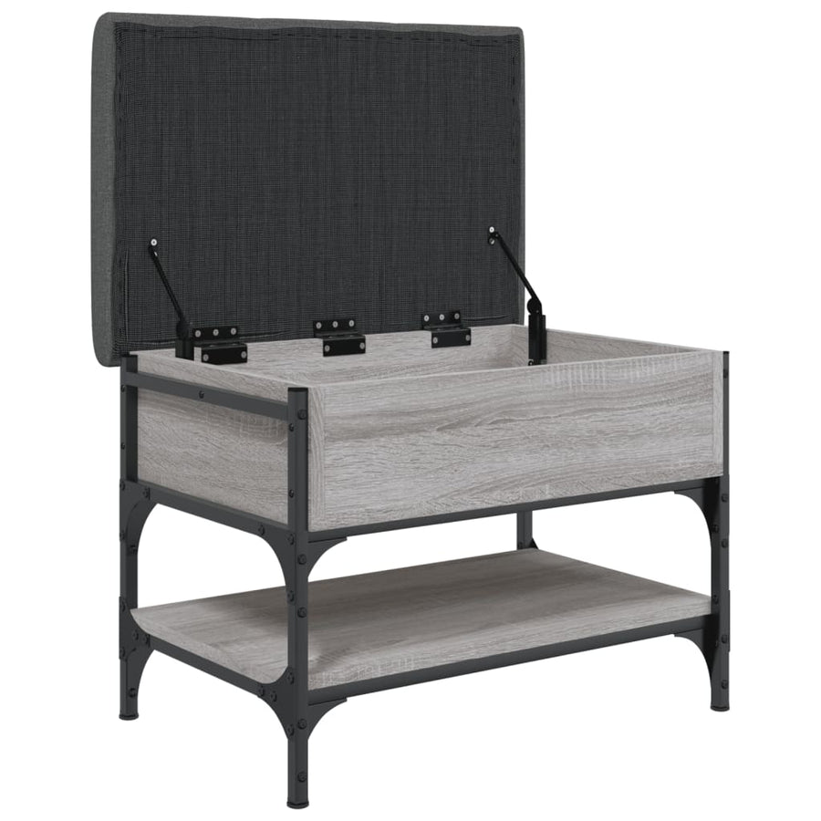 Schoenenbank Bewerkt Hout Eikenkleurig 62 x 42 x 45 cm Grijs sonoma
