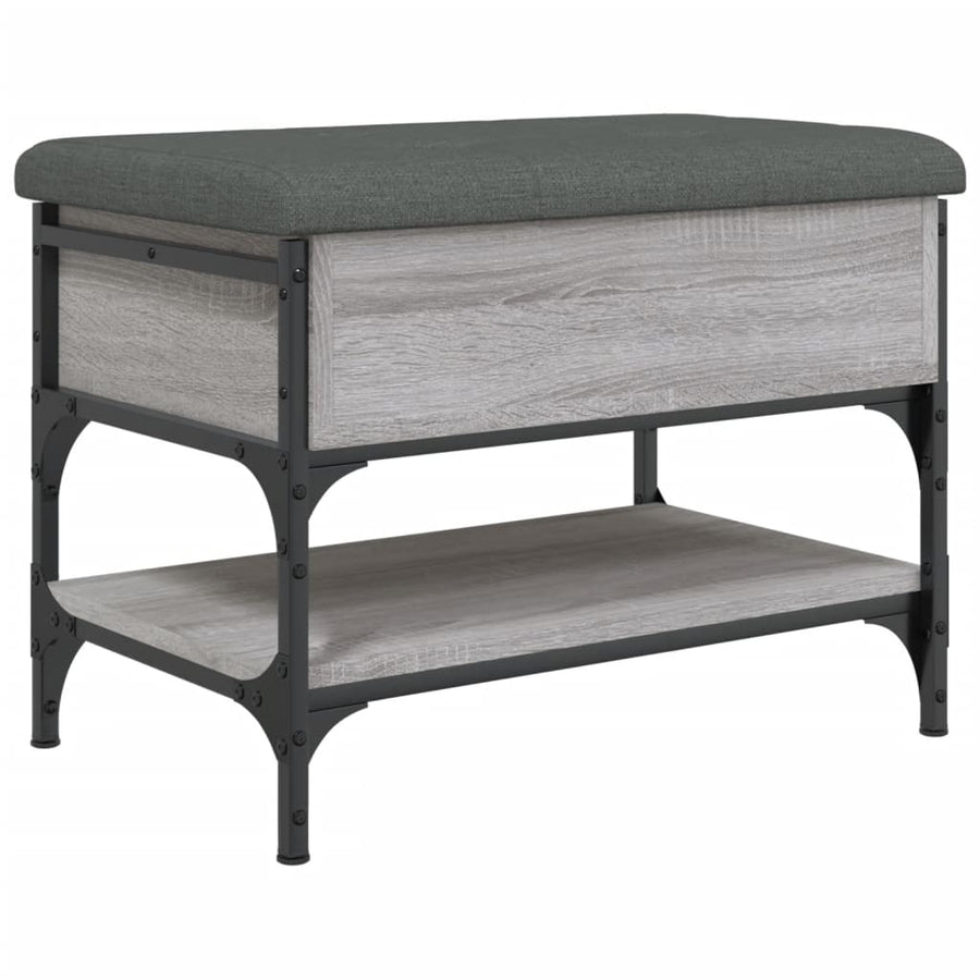 Schoenenbank Bewerkt Hout Eikenkleurig 62 x 42 x 45 cm Grijs sonoma