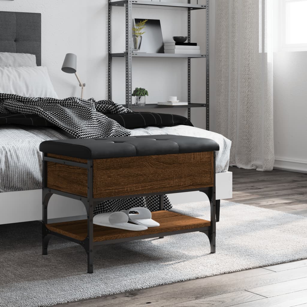 Schoenenbank Bewerkt Hout Bruineikenkleurig 62 x 42 x 45 cm bruin eikenkleur