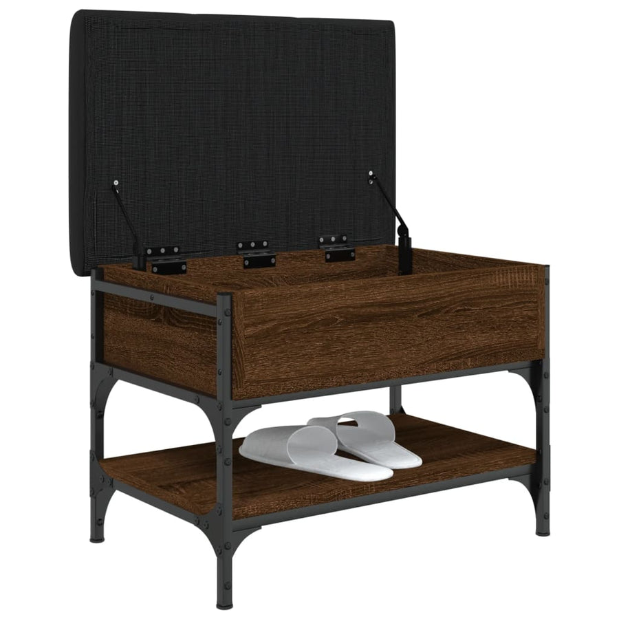 Schoenenbank Bewerkt Hout Bruineikenkleurig 62 x 42 x 45 cm bruin eikenkleur