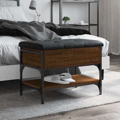 Schoenenbank Bewerkt Hout Bruineikenkleurig 62 x 42 x 45 cm bruin eikenkleur