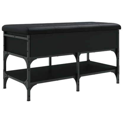 Schoenenbank Bewerkt Hout 82 x 42 x 45 cm Zwart