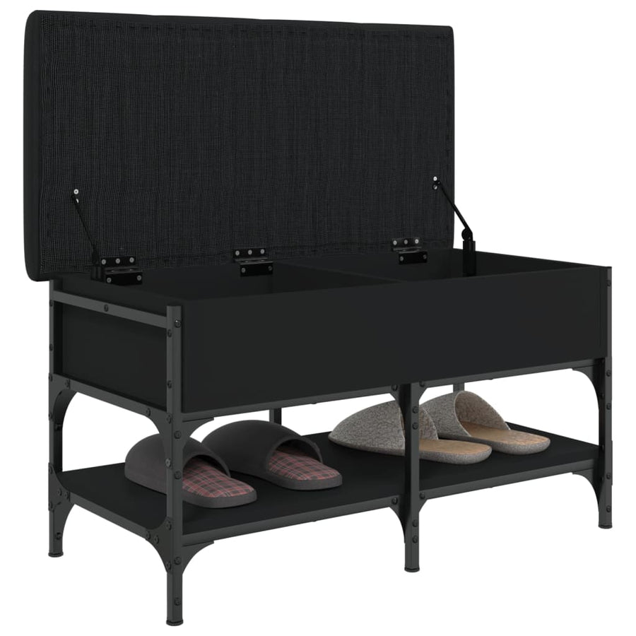 Schoenenbank Bewerkt Hout 82 x 42 x 45 cm Zwart