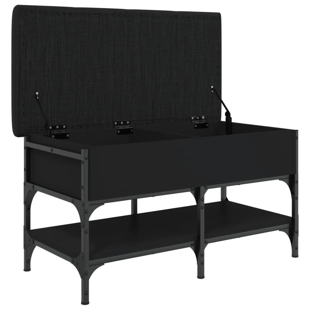 Schoenenbank Bewerkt Hout 82 x 42 x 45 cm Zwart