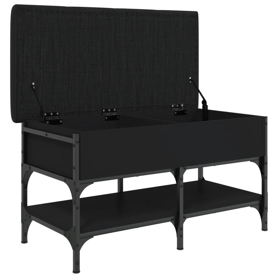 Schoenenbank Bewerkt Hout 82 x 42 x 45 cm Zwart